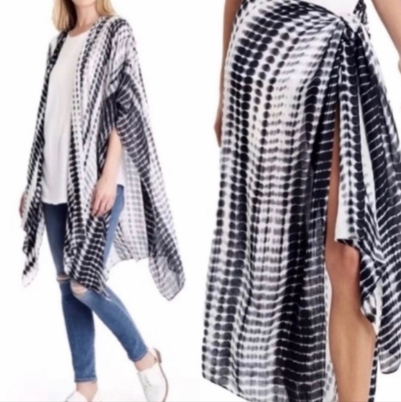 Anthropologie Michael Stars Ruana Scarf Sarong Wrap Shawl Tye-Dye - Picture 8 of 10